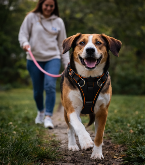 No Pull Dog Harness Front Clip Heavy Duty Reflective Easy Control Handle for Large Dog Walking