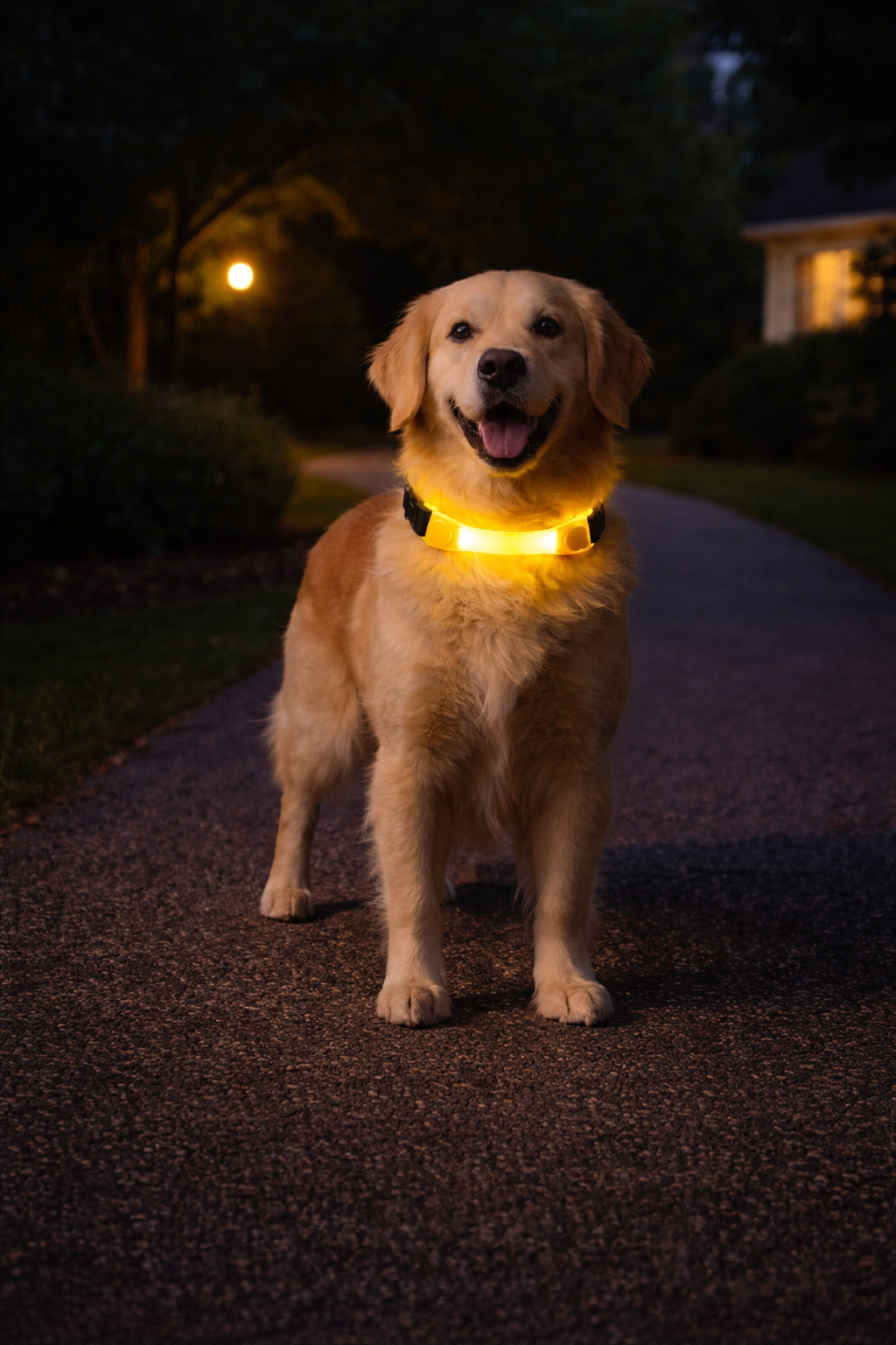 Waterproof LED Dog Collar with Glowing Safety Light, Multi-Color Pendants, Night Visibility Pet Collar for Outdoor Use
