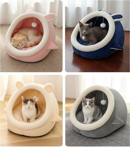 Soft Plush Pet Bed for Cats and Small Dogs – Washable Cozy Lounger for Ultimate Comfort