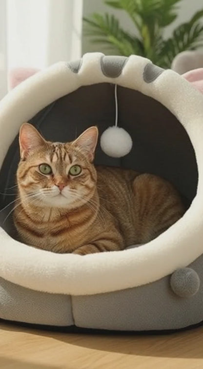 Soft Plush Pet Bed for Cats and Small Dogs – Washable Cozy Lounger for Ultimate Comfort